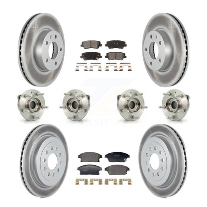 Hub Bearing Coated Brake Rotor & Pads Front Rear Kit (10Pc) For Cadillac ATS AWD