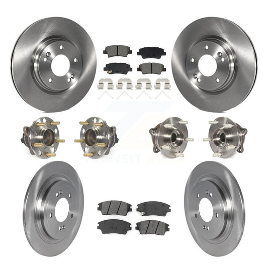 Hub Bearing Disc Brake Rotor Pads Front Rear Kit (10Pc) For Kia Sportage Hyundai