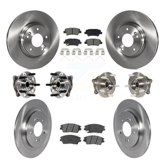 Hub Bearing Disc Brake Rotor Pads Front Rear Kit (10Pc) For Kia Sportage Hyundai