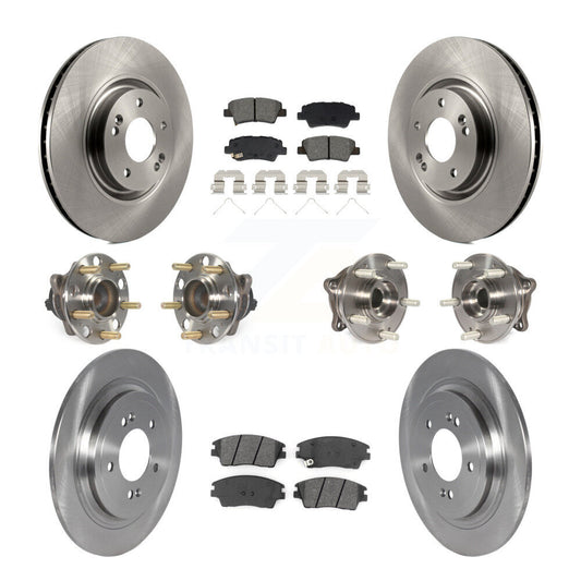 Hub Bearings Disc Brake Rotors And Pads Front Rear Kit (10Pc) For Kia Sportage