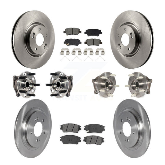 Hub Bearings Disc Brake Rotors And Pads Front Rear Kit (10Pc) For Kia Sportage