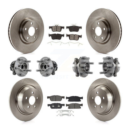 Hub Bearing Brake Rotor & Pads Front Rear Kit (10Pc) For Lincoln Continental FWD
