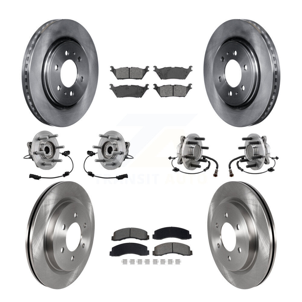 Hub Bearing Brake Rotor & Pads Front Rear Kit (10Pc) For Ford Expedition Lincoln