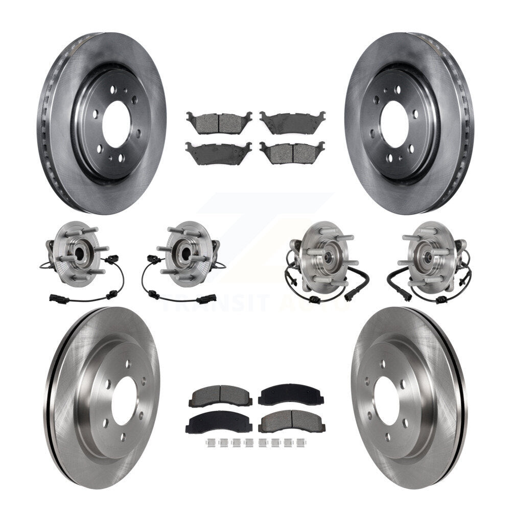 Hub Bearing Brake Rotor & Pads Front Rear Kit (10Pc) For Ford Expedition Lincoln