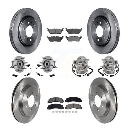 Hub Bearing Brake Rotor & Pads Front Rear Kit (10Pc) For Ford Expedition Lincoln
