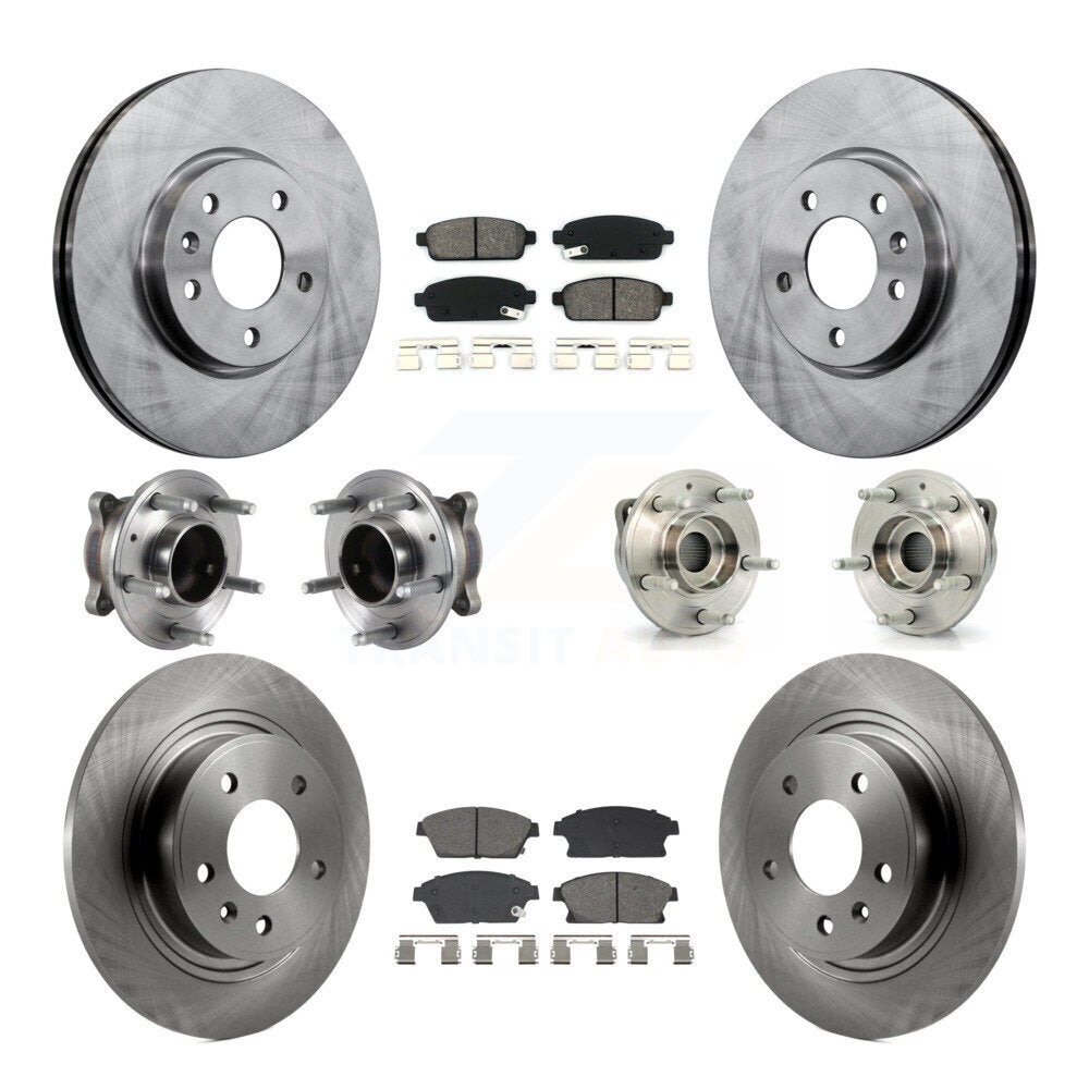 Hub Bearing Brake Rotor Pad Front Rear Kit (10Pc) For Chevrolet Cruze Buick Volt