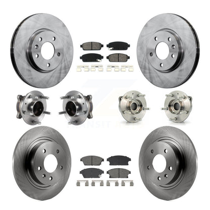 Hub Bearing Brake Rotor Pad Front Rear Kit (10Pc) For Chevrolet Cruze Buick Volt