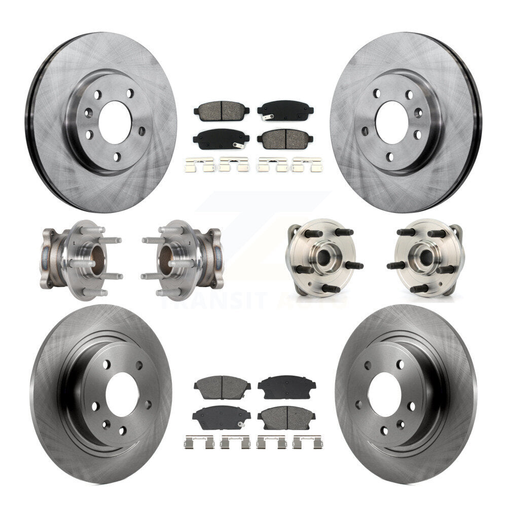 Hub Bearing Disc Brake Rotors And Pads Front Rear Kit (10Pc) For Chevrolet Cruze