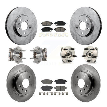 Hub Bearing Disc Brake Rotors And Pads Front Rear Kit (10Pc) For Chevrolet Cruze