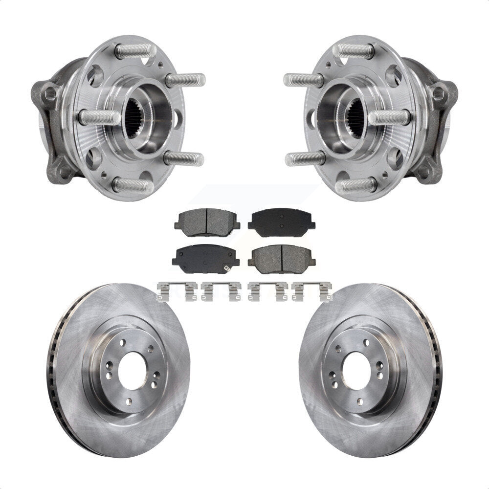 Hub Bearing Assembly Brake Rotor & Pads Front Kit For 2019-2020 Hyundai Santa Fe