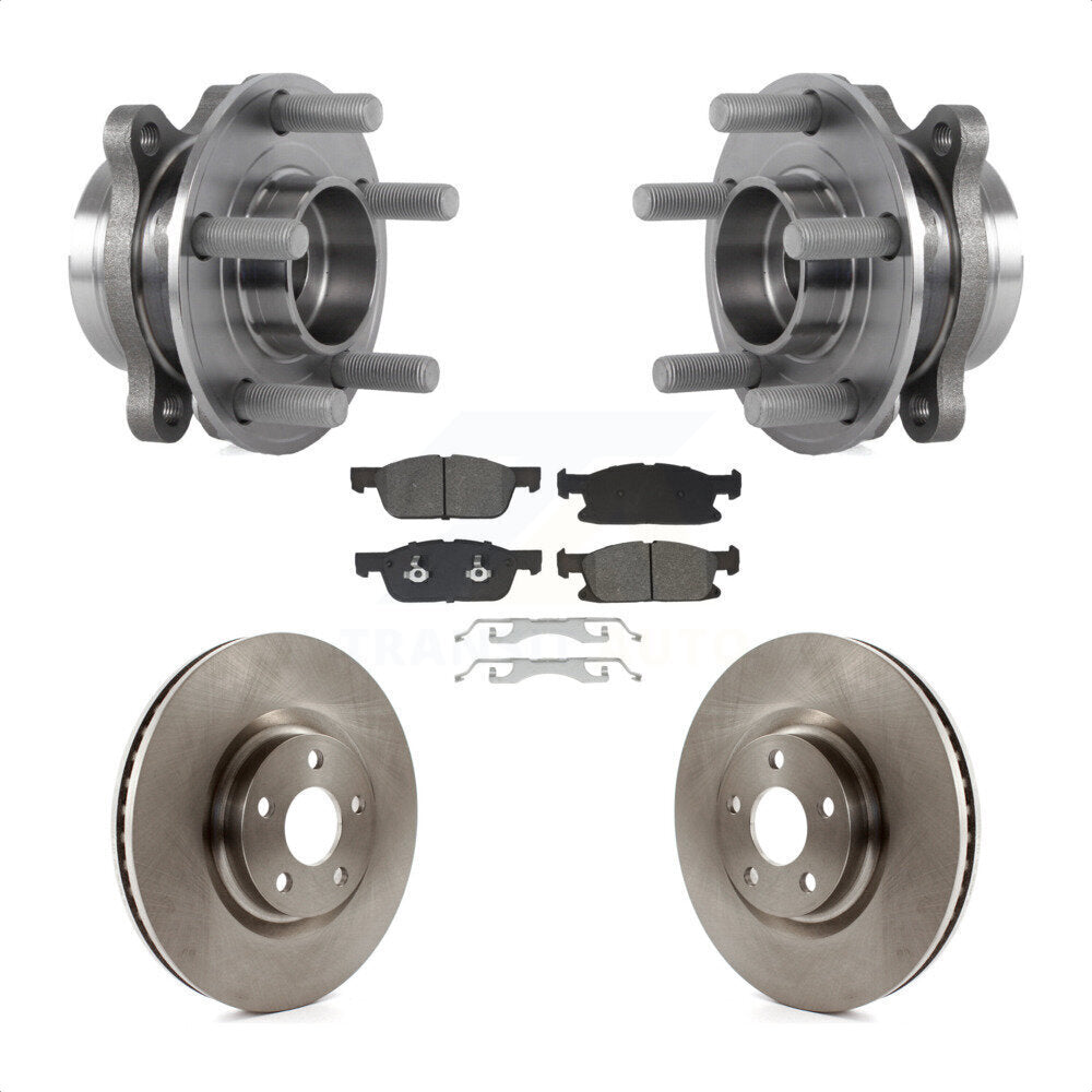 Hub Bearing Assembly Disc Brake Rotor And Pads Front Kit For Lincoln Continental