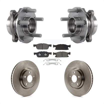 Hub Bearing Assembly Disc Brake Rotor And Pads Front Kit For Lincoln Continental