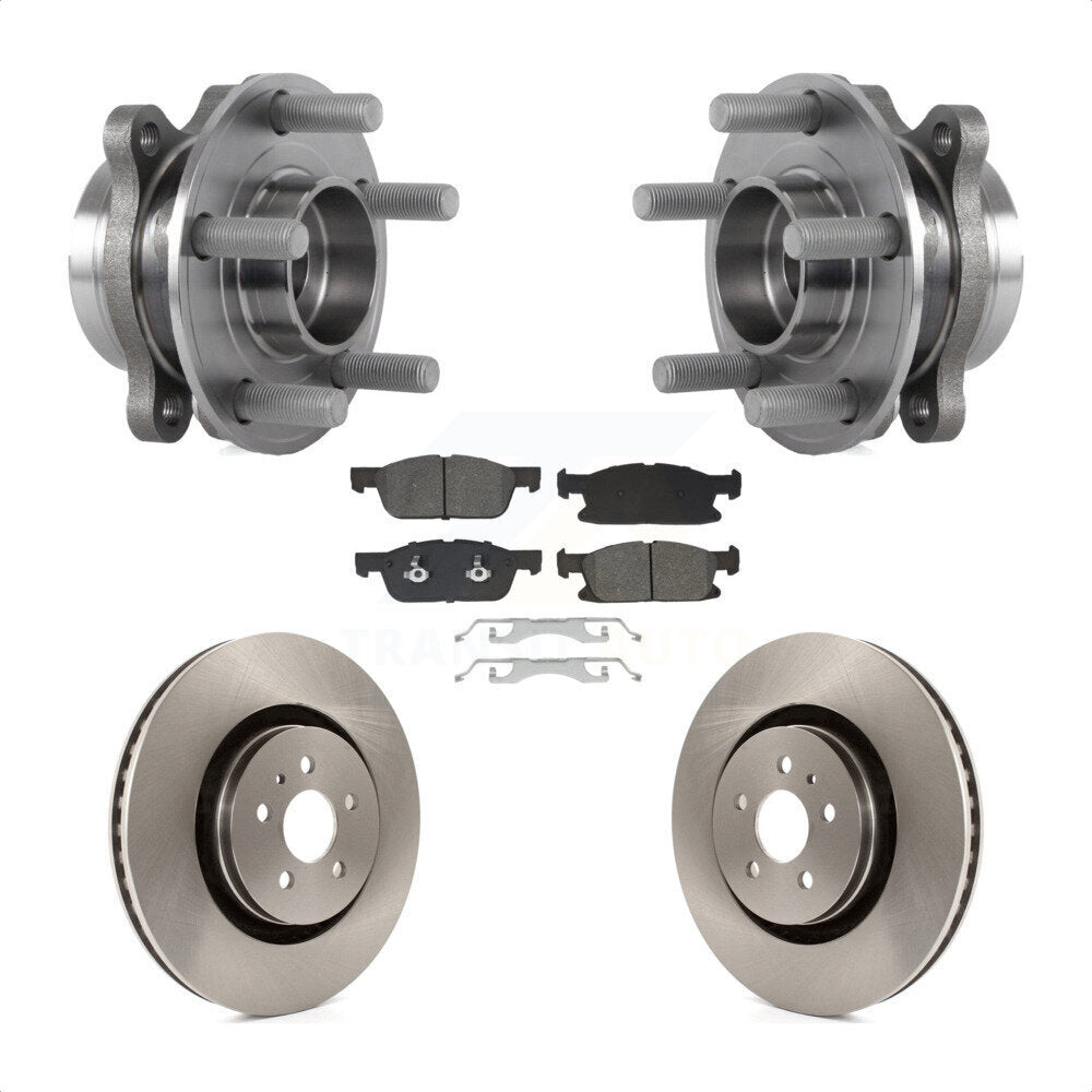 Hub Bearing Brake Rotor & Pads Front Kit For Ford Fusion Lincoln MKZ Continental
