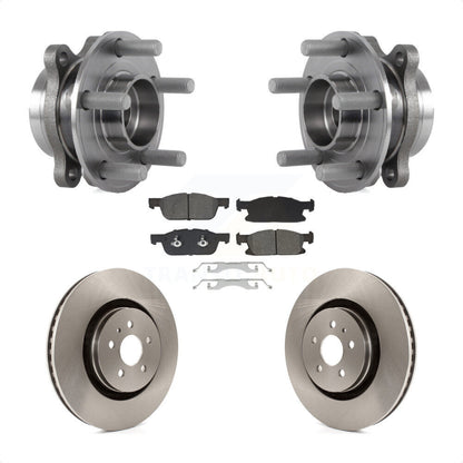 Hub Bearing Brake Rotor & Pads Front Kit For Ford Fusion Lincoln MKZ Continental