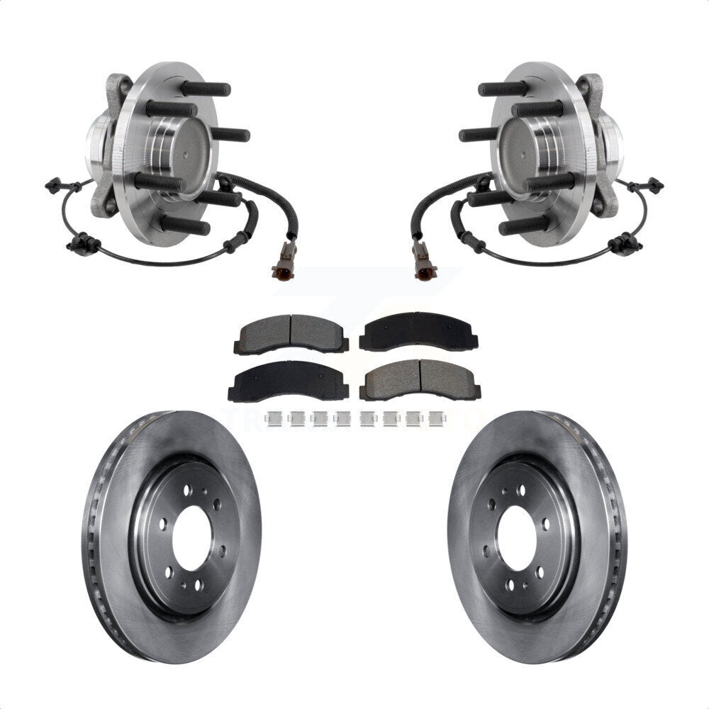 Hub Bearing Disc Brake Rotor Pad Front Kit For Ford F-150 Expedition Lincoln RWD