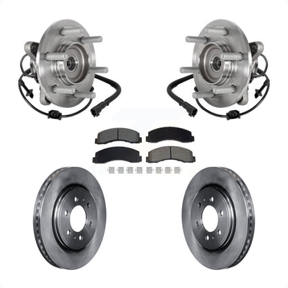 Hub Bearing Brake Rotor Pads Front Kit For Ford Expedition Lincoln Navigator 4WD