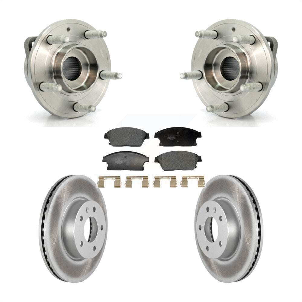 Hub Bearing Assembly Coated Disc Brake Rotor And Pads Front Kit For Cadillac ATS