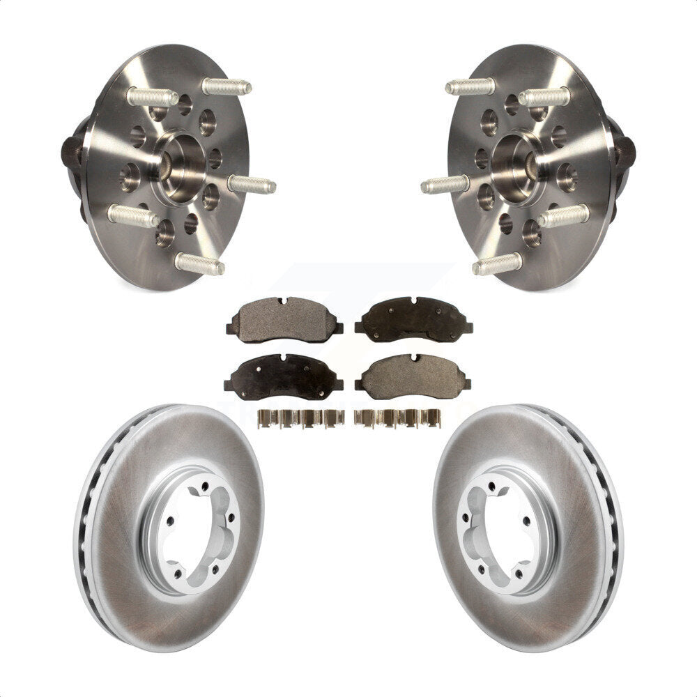 Hub Bearing Coated Brake Rotor & Pads Front Kit For Ford Transit-250 Transit-150