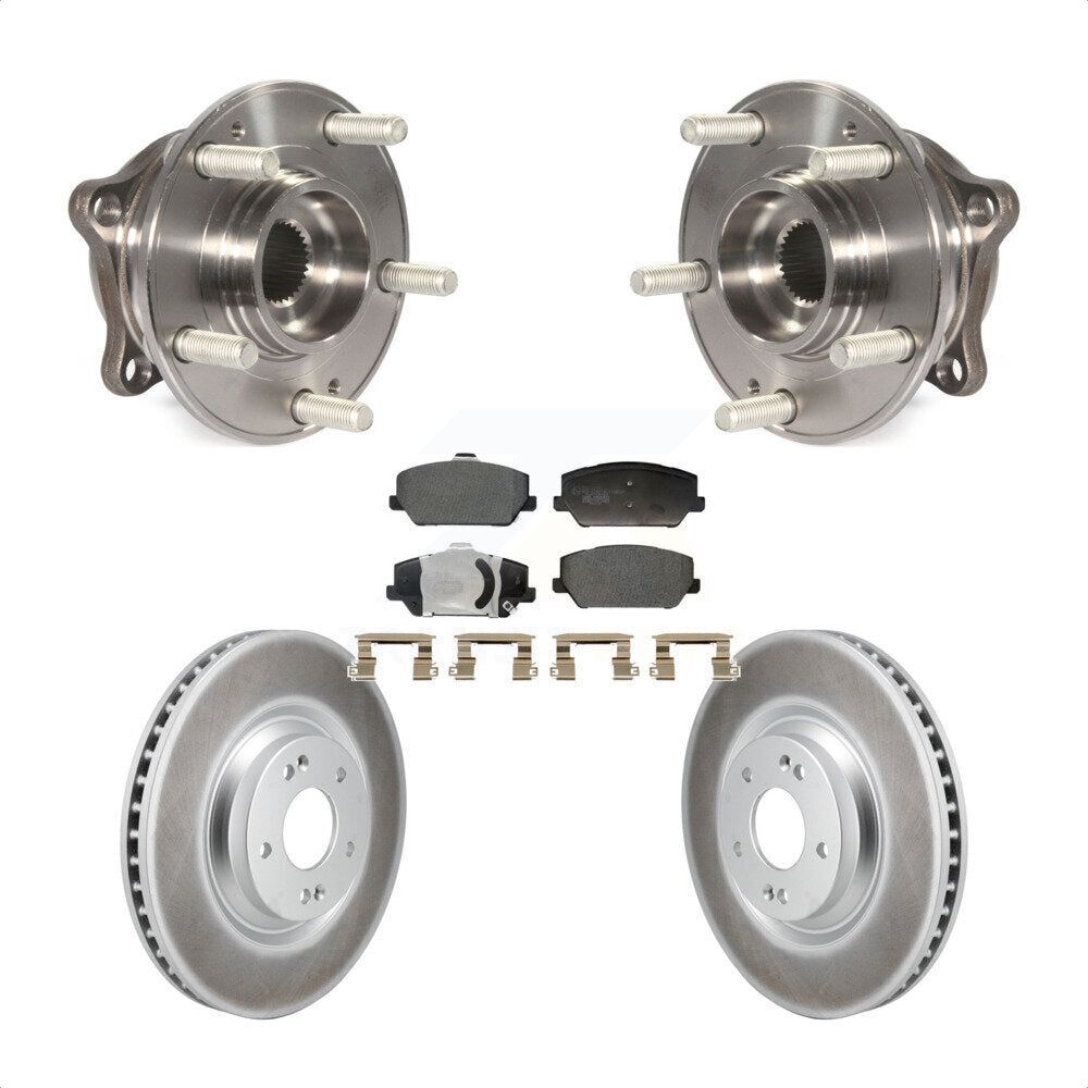 Hub Bearing Assembly Coated Brake Rotor And Pad Front Kit For Hyundai Veloster N