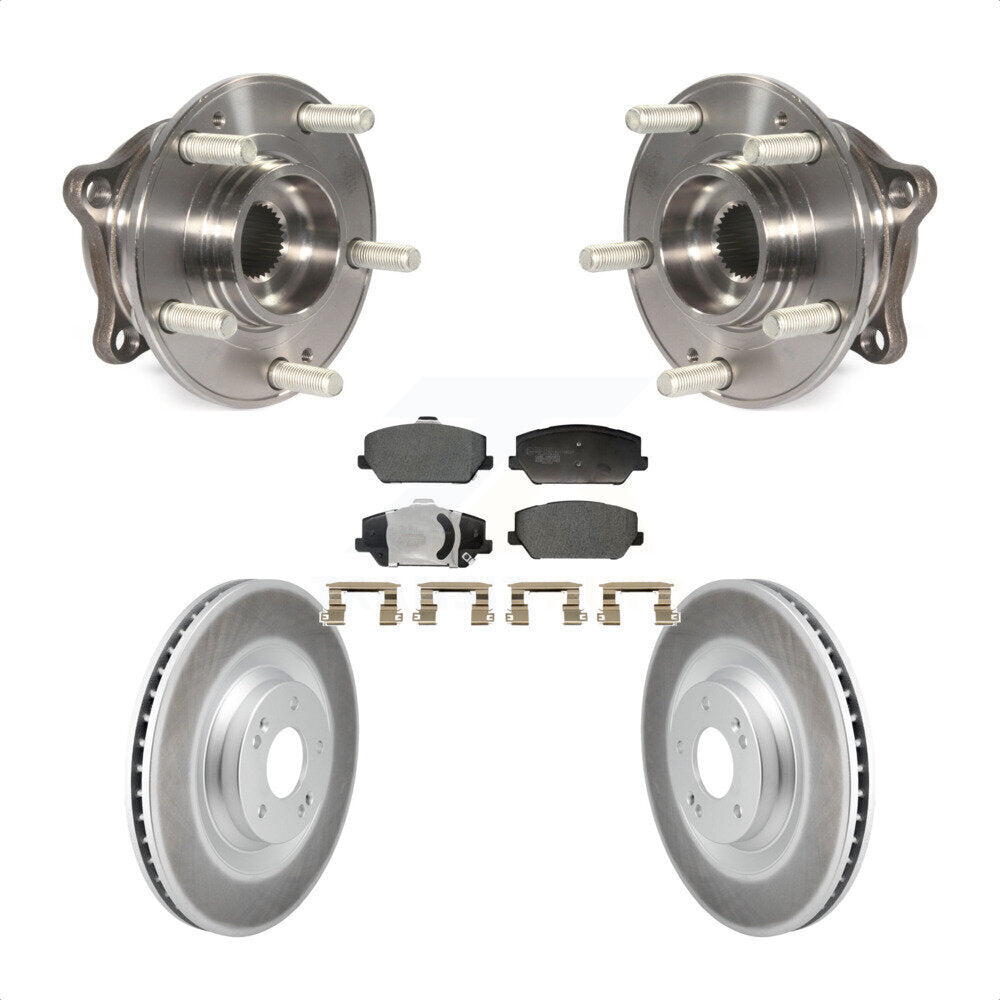 Hub Bearing Assembly Coated Brake Rotor And Pad Front Kit For Hyundai Veloster N