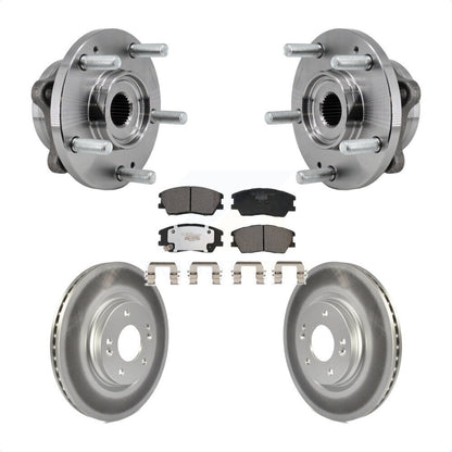 Hub Bearing Assembly Coated Disc Brake Rotors And Pads Front Kit For Kia Soul