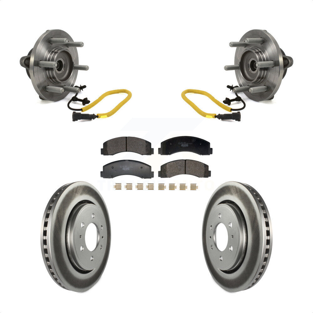 Hub Bearing Assembly Coated Disc Brake Rotors And Pads Front Kit For Ford F-150