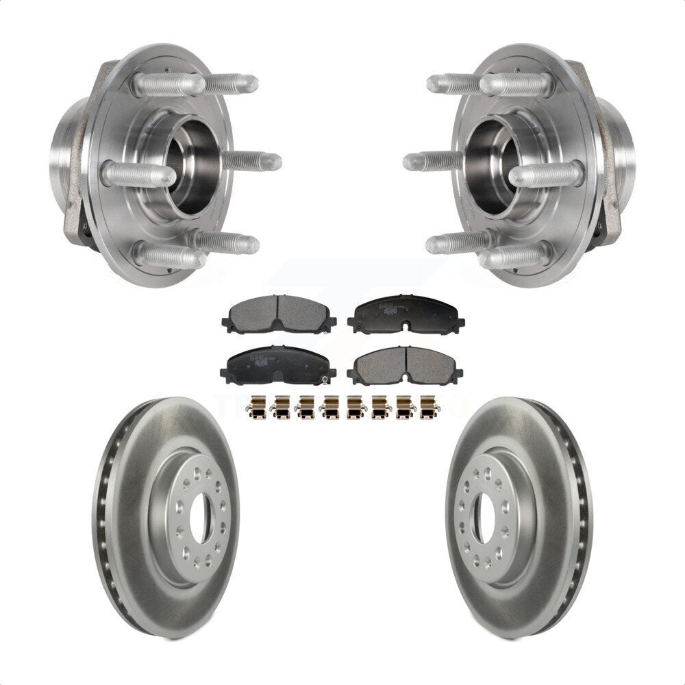 Hub Bearing Coated Brake Rotor & Pad Front Kit For Chevrolet Traverse Blazer GMC