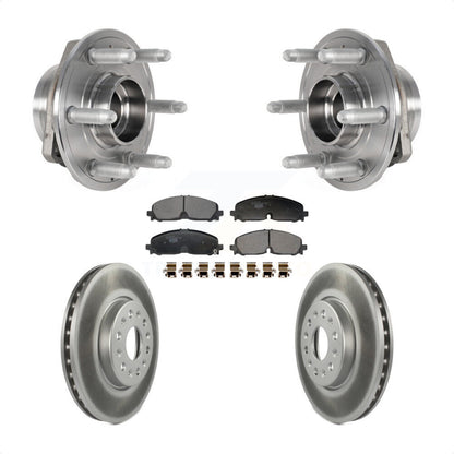 Hub Bearing Coated Brake Rotor & Pad Front Kit For Chevrolet Traverse Blazer GMC