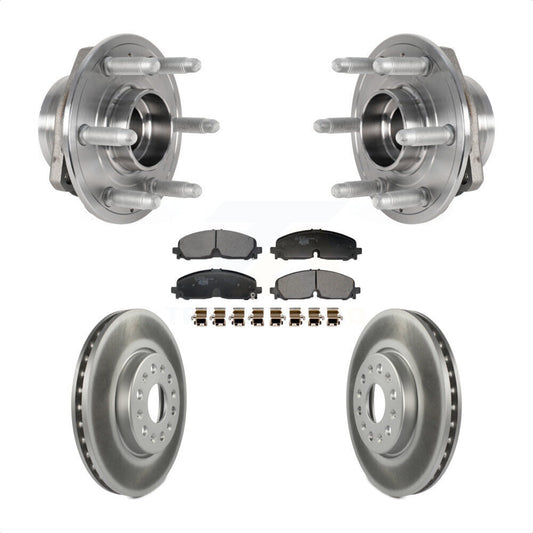 Hub Bearing Coated Brake Rotor & Pad Front Kit For Chevrolet Traverse Blazer GMC
