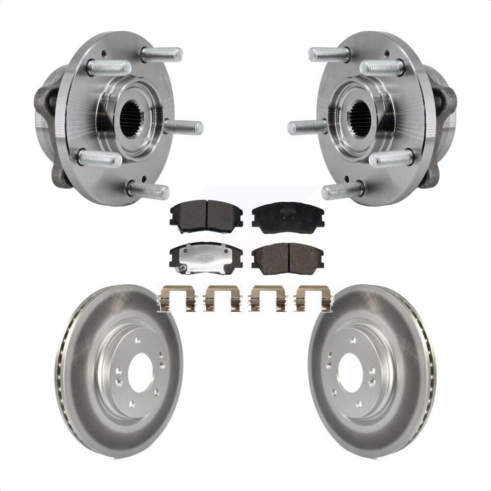 Hub Bearing Assembly Coated Disc Brake Rotors And Pads Front Kit For Kia Soul