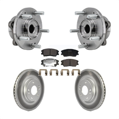 Hub Bearing Assembly Coated Disc Brake Rotors And Pads Front Kit For Kia Soul