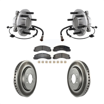 Hub Bearing Coat Brake Rotor Pad Front Kit For Ford F-150 Expedition Lincoln RWD