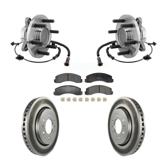 Hub Bearing Coat Brake Rotor Pad Front Kit For Ford F-150 Expedition Lincoln RWD