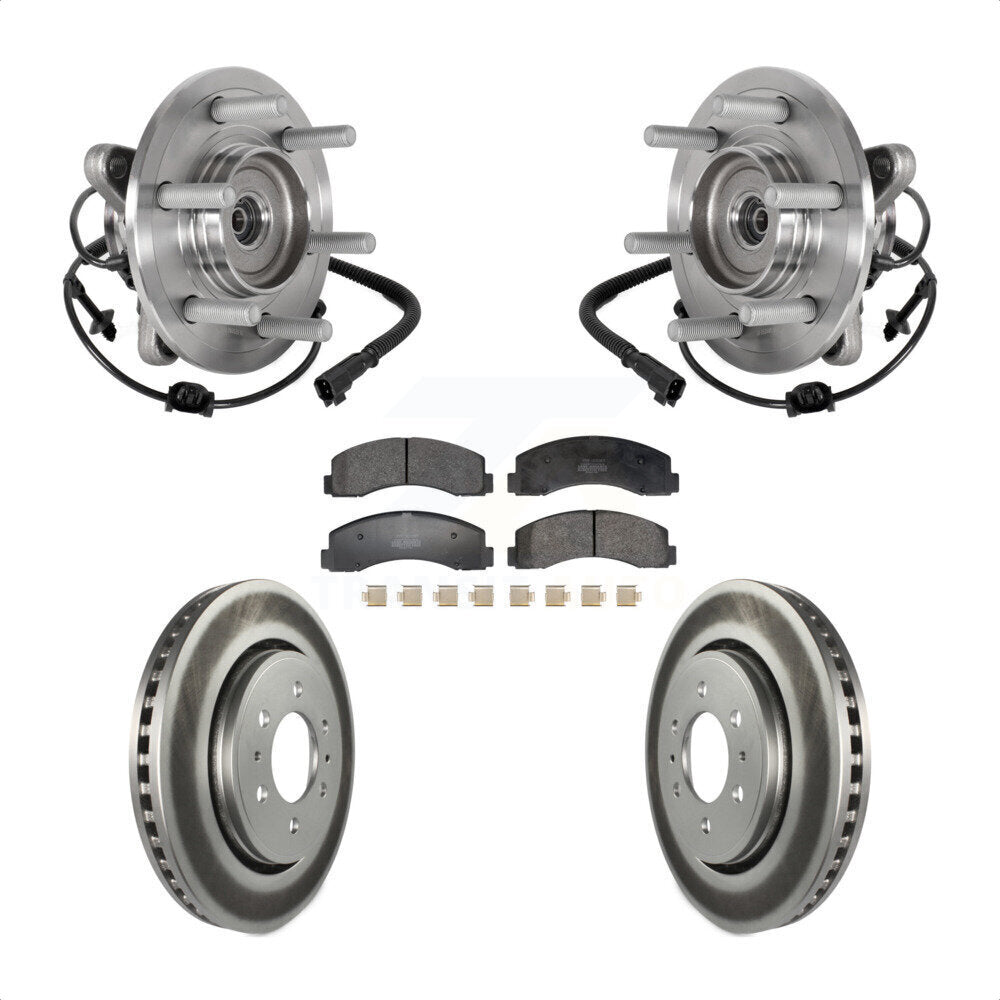 Hub Bearing Coat Brake Rotor Pad Front Kit For Ford Expedition Lincoln Navigator