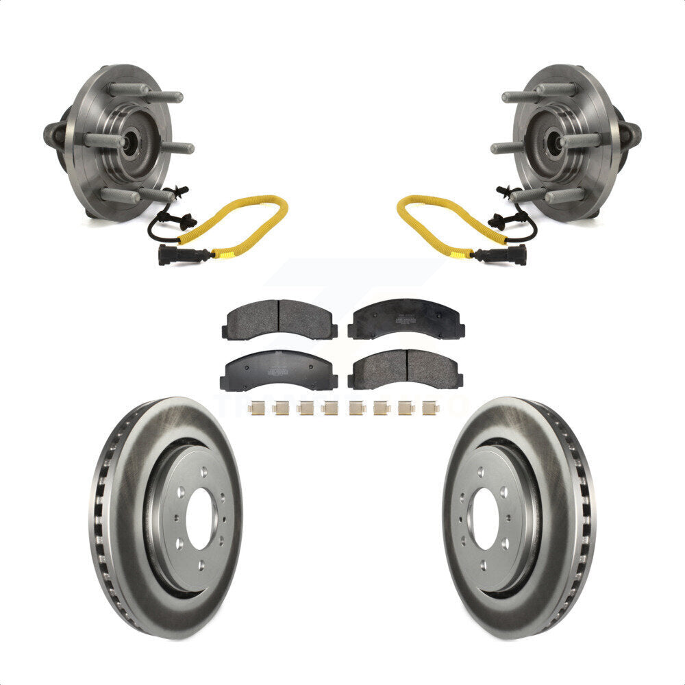 Hub Bearing Assembly Coated Disc Brake Rotors And Pads Front Kit For Ford F-150