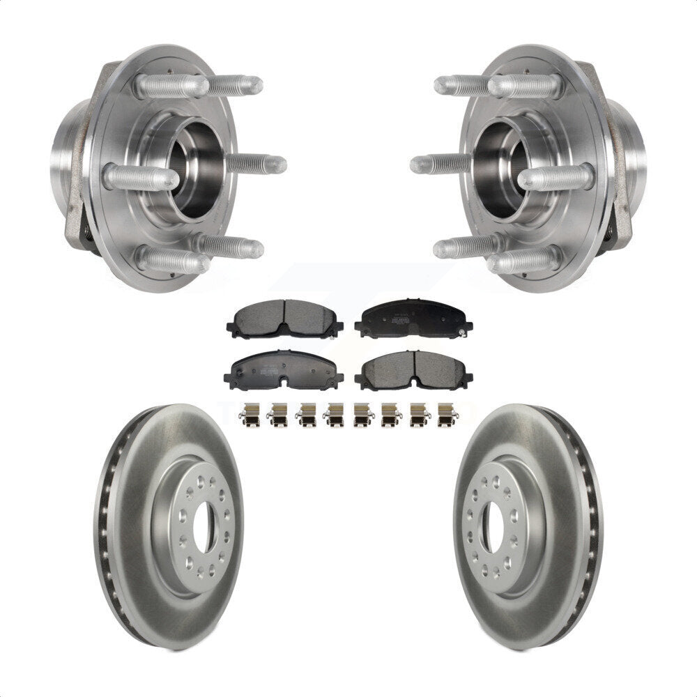 Hub Bearing Coated Brake Rotor & Pad Front Kit For Chevrolet Traverse Blazer GMC