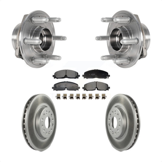 Hub Bearing Coated Brake Rotor & Pad Front Kit For Chevrolet Traverse Blazer GMC
