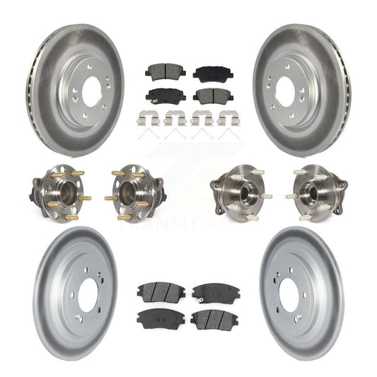 Hub Bearing Coat Brake Rotor Pads Front Rear Kit (10Pc) For Kia Sportage Hyundai