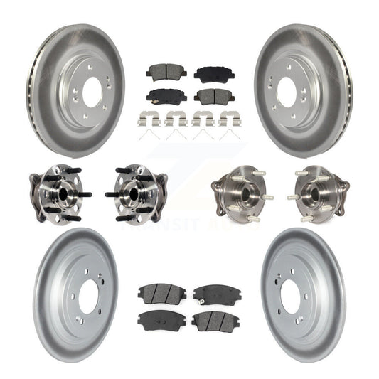 Hub Bearing Coat Brake Rotor Pads Front Rear Kit (10Pc) For Kia Sportage Hyundai