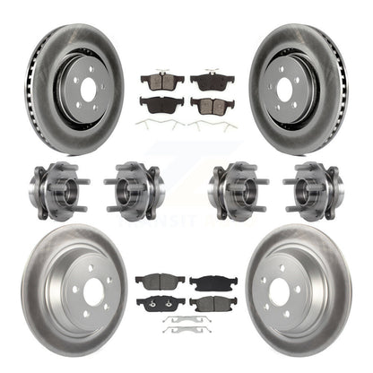 Hub Bearing Coated Brake Rotor Pad Front Rear Kit (10Pc) For Lincoln Continental
