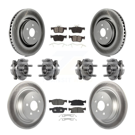 Hub Bearing Coated Brake Rotor Pad Front Rear Kit (10Pc) For Lincoln Continental
