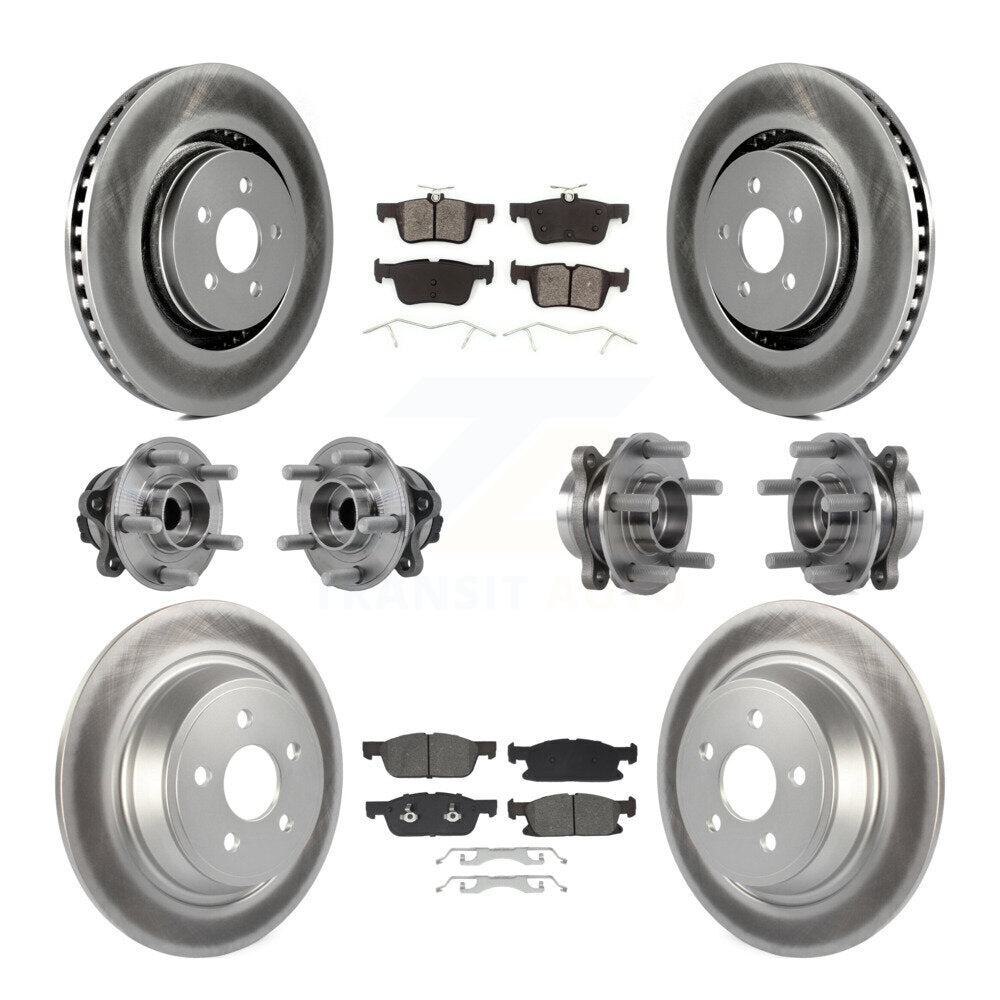 Hub Bearing Coated Brake Rotor Pad Front Rear Kit (10Pc) For Lincoln Continental