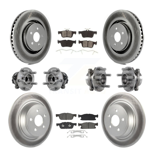 Hub Bearing Coated Brake Rotor Pad Front Rear Kit (10Pc) For Lincoln Continental