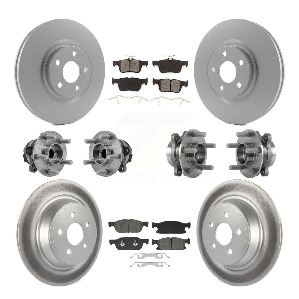 Hub Bearing Coated Brake Rotor Pad Front Rear Kit (10Pc) For Lincoln Continental