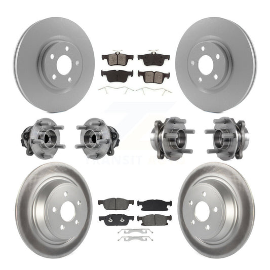 Hub Bearing Coated Brake Rotor Pad Front Rear Kit (10Pc) For Lincoln Continental