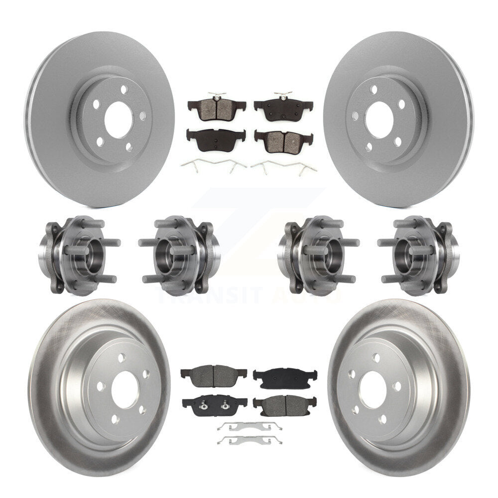 Hub Bearing Coated Brake Rotor Pad Front Rear Kit (10Pc) For Lincoln Continental