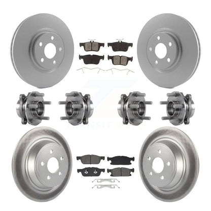 Hub Bearing Coated Brake Rotor Pad Front Rear Kit (10Pc) For Lincoln Continental