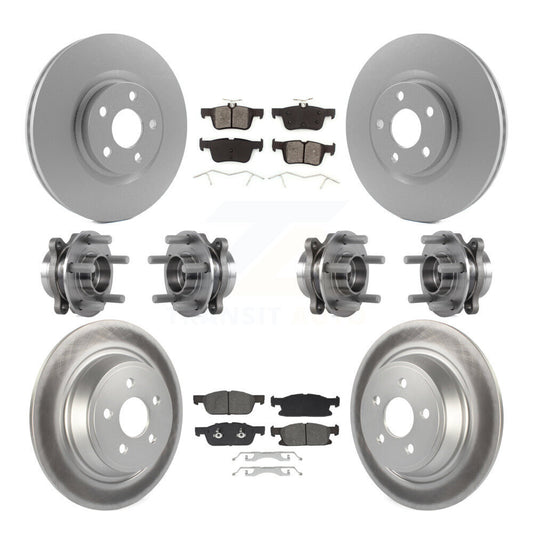 Hub Bearing Coated Brake Rotor Pad Front Rear Kit (10Pc) For Lincoln Continental