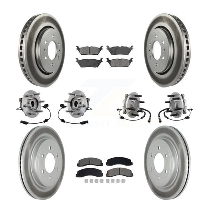Hub Bearing Coated Brake Rotor Pad Front Rear Kit (10Pc) For Ford Expedition RWD