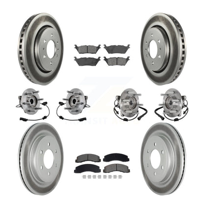 Hub Bearing Coated Brake Rotor Pad Front Rear Kit (10Pc) For Ford Expedition 4WD